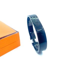 New designer bangle luxury brand quality titanium steel all black bracelet man woman fashion jewellery gift letter bracelets2716