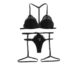 GString Halter Women039s Bras Sets Erotic Costumes Transparent Lace Bra Sexy Lingerie Set Porn Temptation Sex Exotic7131789