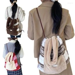 School Bags 2023 Armpit Bag Large Capacity Shoulder For Girl Teen Vintage Plush Handbag