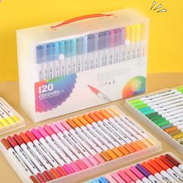 120/100/80/60/48 Colours Watercolour Art Markers Set Brush Pen Dual Tip Fineliner Drawing for Calligraphy Painting Art Supplies 231227