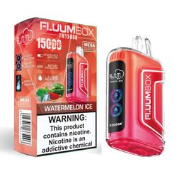 Original Fluumbox Digital 15000 puff15K 12flavors 0% 2% 3% 5% LED Oil electric digital display disposable vape pen Type-C charging E cigarettes