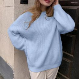 Women's Sweaters Warm Stylish Plain Weave Thicken Knitted Pullover Comfy Women Sweater Solid Color For Daily Wear