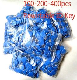 100pcs blue Colour blue Rewitable RFID key fobs T5577 125KHz proximity ABS key tags for access control TK4100EM 4100 chip2118006