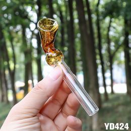 Glass Pipe Flared Clear Pipe Length 112mm Transparent Two-Color Glass Pipe Pipe Accessories Wholesale