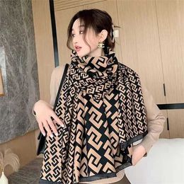 20% OFF European American style high-end double-sided cashmere air-conditioned room thickened warm versatile shawl autumn and winter scarf for womenVZRL