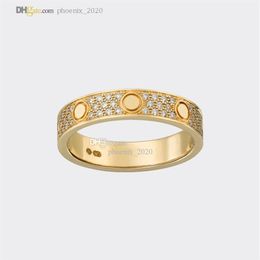 Love Ring Designer Rings For Women Men LOVE Wedding Gold Band Diamond-Pave Luxury Jewellery Accessories Titanium Steel Gold-Plated N340x