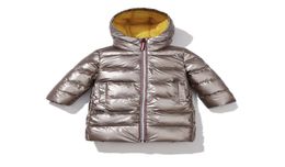 Fashionable designer children039s clothing Children Winter Jacket for Kids Silver Gold Boys Hooded Coat Baby Outwear Parka Girl3008296909