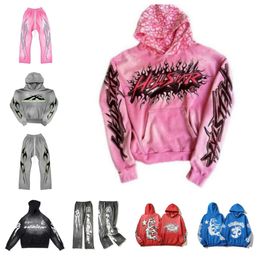 Sweatshirts Hellstar Hoodie Sports Suit Designer Long Sleeve Pants Pullover Street Hip Hop Print High Street Personalised Hell Star hoodie Men Women 251