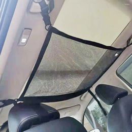 Car Organiser Net Bag Adjustable High Toughness Polyester Zipper Drawstring Ceiling Pocket For Hanging