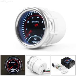 Oil Pressure Gauge Dynoracing Car 2"52mm Oil pressure gauge 0-7bar With Sensor Smoke Lens Oil Press Gauge Car Metre TT101949L231228L231228