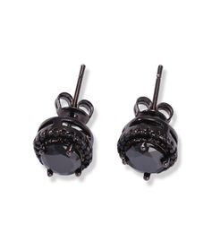 Mens Hip Hop Stud Earrings Jewellery Fashion Black Silver Simulated Diamond Round Earring For Men6203759