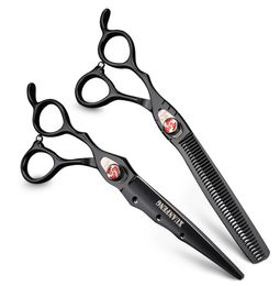 XUANFENG 7 Inch Left Hand Professional Hairdressing Scissors Japan 440C Cutting Thinning Scissors Shear Set Barber Salon Tools7747302