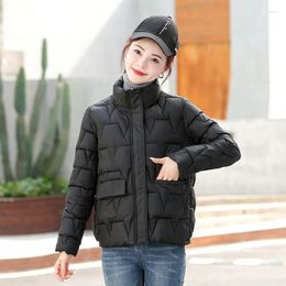 Women's Down Winter Thick Warm Short Parkas Women Fashion Black PU Leather Coats Elegant Zipper Cotton Jackets Female Manteau Femme #N4
