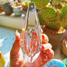 H D 5inch Large Crystal Suncatcher Clear Faceted HorseEye Prisms Drop Rainbow Maker Window Garden Hanging Decoration Ornament 231227