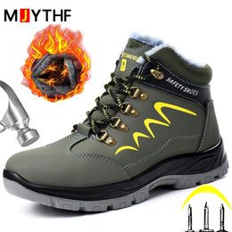 High Top Winter Boots Men Antismash Antipuncture Work Safety Steel Toe Shoes Waterproof Protective Indestructible 231225