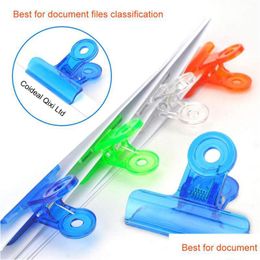 Bag Clips Plastic Binder Bldog Clips Coloured Hinge Paper Clip Clamps For Food Chip Bags Art Crafts Kitchen Office Teaching Lx4639 Drop Dhftp