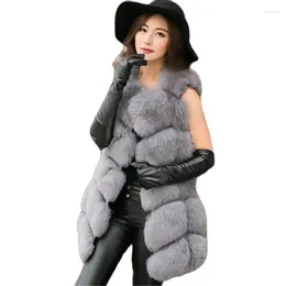 Women's Fur Woman Thick Imitation Sleeveless Jackets Warm Mink Coats Waistcoat Vests Long Gilet