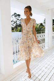 Casual Dresses Cross-Border Fashion Summer Strap Print Dress