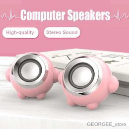 Computer Speakers 2023 new Pink Computer Speakers For PC Laptop Speakers USB 3.5mm Wired Music Play HIFI Stereo With Microphone For TablePC Laptop