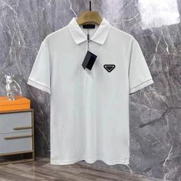 Mens Summer Tshirt Fashion Brand Polo Shirt High Street Designer Clothes Solid Colour Lapel Polo Top Quality Cotton Clothing Plus Size Tees High Quality