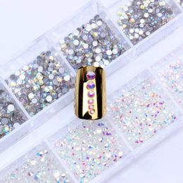 Nail Art Decorations Mixed Ss3-ss10 Size Total 3360pcs Multicolor Box Flatback Rhinestones DIY Round Glue On Garments Crafts