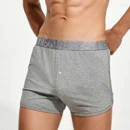 Underpants Sexy Men's Cotton Button Boxer Shorts And Low Rise Breathable Tracksuit Briefs Trunks Underwear Boxers Man Pack