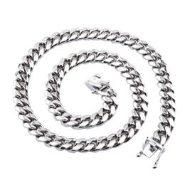 10mm Heavy Necklace Stainless Steel Miami Link Curb Cuban Chain Mens Necklace Male Party Jewellery Accessories Stylish Beautiful207D