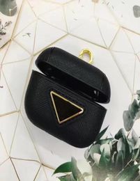 Super Luxury PD Business Earphone Simple Gold Triangle Hardware Case For AirPods Pro Air Pods2 iPods 3 Cover Phone Accessory Bag627313879