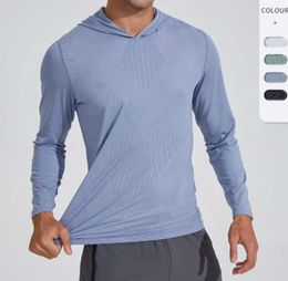 Lulus Men Hoodie Quick Drying Shirt with Long Sleeve Running Workout T Shirts Breathable Compression Riding Top Fashion Brand Clothes6798