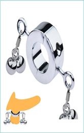 Other Health Beauty Items Metal Penis Ring Male Testicle Ball Stretcher Scrotum Cock Locking Heavy Duty Pendant Weight Bdsm For Me8740484