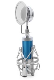 2017 BM8000 Professional Sound Studio Recording Condenser Wired Microphone 35mm Plug Stand Holder Pop Filter for KTV Karaoke1505627