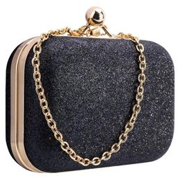 Bags Women's bling evening party handbag Wedding ball clutch bag with chain Mini Birthday gift Valentine's Day Shoulder bag Black