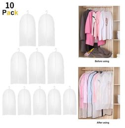 10Pcs Garment Clothes Coat Dustproof Cover Suit Dress Jacket Protector Travel Storage Bag Thicken Clothing Dust Cover Dropship7021518