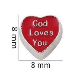 20PCS lot God Loves You Floating Locket Charms Fit For Glass Magnetic Memory Floating Locket Pendant Jewelrys Making258q