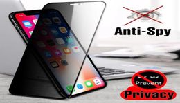 1 Anti Spy 2pcs HD 1lots Full Privacy Tempered Glass protector for IPhone12 6s 7 8 X XS Max XR on IPhone 11 Pro Anti Scree41263649104