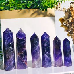 Arts And Crafts Arts, & Gifts Home Garden Natural Purple Crystal Quartz Tower Point Obelisk Wand Healing.