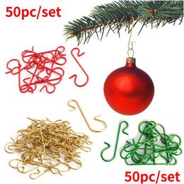 Christmas Decorations 50Pcs Ornaments Metal S-Shaped Hooks Holder Tree Ball Pendant Hanging For Home Navidad Year Drop Delivery Gard Dh1Dl