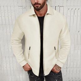 Men's Jackets 2023 Spring Autumn Long Sleeve Zipper Pocket Jacket Breathable Waffle Europe And America Casual Adult Coat Top