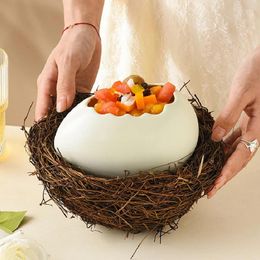 Bowls Creative Ceramic Eggshell Bird's Nest Decorations Dessert Tableware Restaurant Main Course Decorative