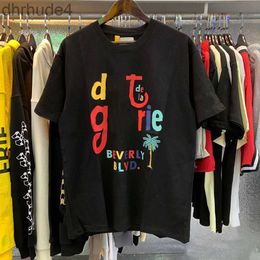 Galleryes t Shirt Depts Mens Tshirt Designer Fashion Pure Cotton T-shirt Women High Street Luxury Loose Classic Print Couples Tops Men's Clothes Size S-5xl TJJX