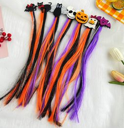 Halloween Hair Clip Baby Girls Kids Ghost Bat Pumpkin Cat Hair Pin Bow Long Tassel Halloween Barrettes7342167