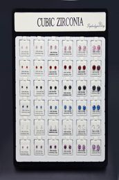 Mens Womens Stud Earrings Fashion Colorful Simulated Diamond Earring High Quality Hip Hop Jewelry 36pairSet9544078