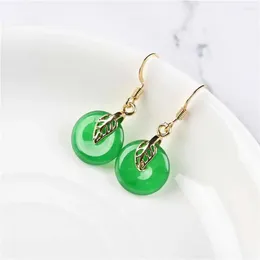 Dangle Earrings Pair Chinese Jadeite Jade Discs Freshwater Mother's Day