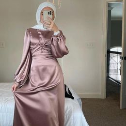 Ethnic Clothing Eid Abaya Satin Dress Muslim Mubarak Summer Abayas For Women Dubai African Long Dresses Islam Kaftan Robe Vestidos