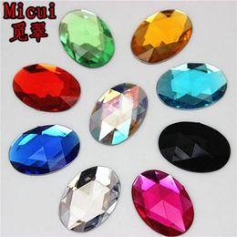 Micui 100PCS 18 25mm Oval Acrylic Rhinestones Flatback Crystals Stones For Clothes Dress Decorations Jewellery Accessories ZZ137326T