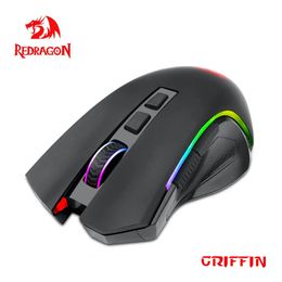 REDRAGON M602 KS RGB USB 24G Wireless Gaming Mouse 8000 DPI 8 buttons Programmable ergonomic for gamer Mice laptop PC 231228