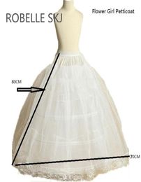 Flower Girl Petticoat Crinoline Underskirt Slip for Little Girl 80cm Long 3-Hoops High Quality Fast Shipping3519464