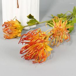 Decorative Flowers Single Branch 3 Head Artificial Crab Claw Chrysanthemum Wedding Decoration