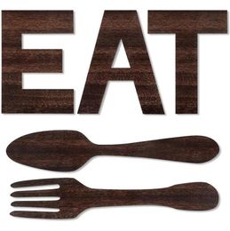Novelty Items Set Of EAT Sign Fork And Spoon Wall Decor Rustic Wood DecorationDecoration Hang Letters For Art5523700