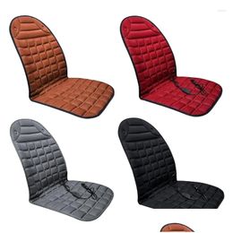 Car Seat Covers Ers Cushion 12V Electric Heating Mat Pad Winter Wholesale Drop Delivery Automobiles Motorcycles Interior Accessories Dhfey